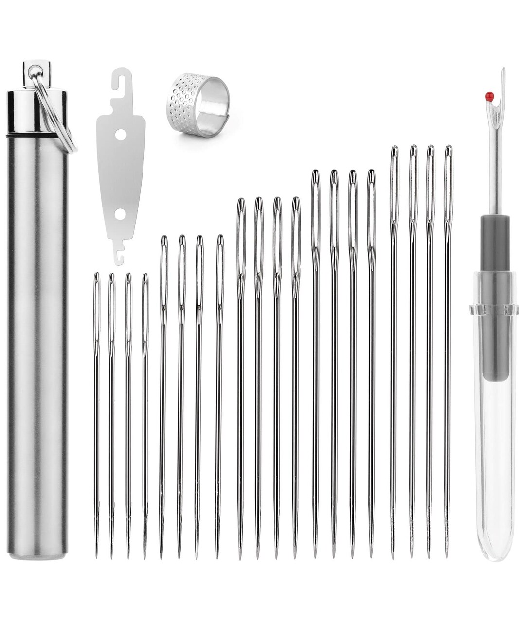 Mr. Pen- Large Eye Needles for Hand Sewing, 25 pcs, Assorted Sizes with Aluminium Storage Tube, Sewing Needles, Needles for Sewing, Embroidery Needles for Hand Sewing, Big Eye Hand Sewing